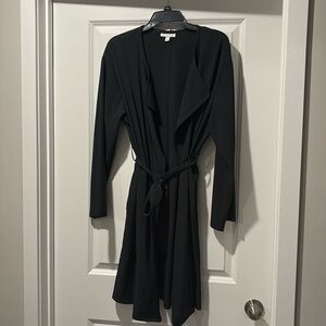 Black dress trench coat style robe